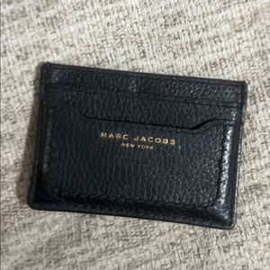 Marc Jacobs | Empire City Black Leather Card Case With Gold Hardware